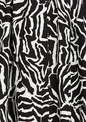 Diane von Furstenberg - Erica zebra-print cotton-blend poplin midi dress - Black - US 00