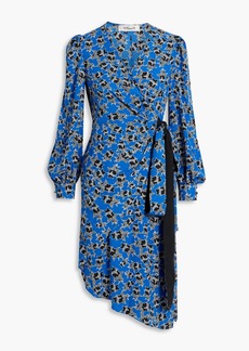 Diane von Furstenberg - Evania asymmetric printed crepe wrap dress - Blue - US 4