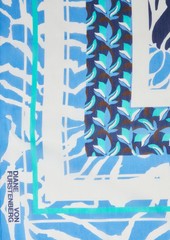 Diane von Furstenberg - Ezra printed cotton and silk-blend mousseline scarf - Blue - OneSize