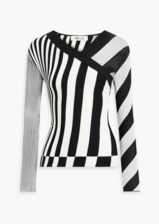 Diane von Furstenberg - Fila striped knitted sweater - Black - XXS