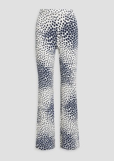 Diane von Furstenberg - Finn printed stretch-jersey flared pants - Blue - XXS