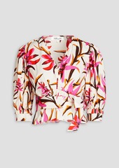 Diane von Furstenberg - Harlow floral-print cotton-blend poplin blouse - White - US 12