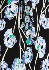 Diane von Furstenberg - Shauna floral-print georgette-paneled jersey midi dress - Black - XS