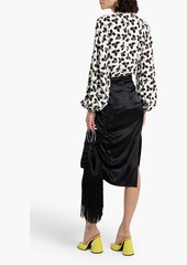 Diane von Furstenberg - Freddie floral-print crepe blouse - Black - XXS