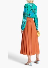 Diane von Furstenberg - Freddie floral-print crepe de chine blouse - Green - US 0