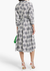 Diane von Furstenberg - Gabby printed cotton-blend poplin midi shirt dress - Blue - XL