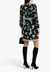 Diane von Furstenberg - Gala printed jersey mini wrap dress - Green - XXS