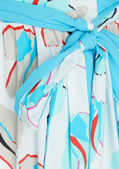 Diane von Furstenberg - Roxanna printed cotton-blend poplin midi wrap dress - Blue - US 0