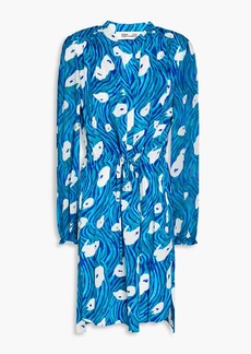 Diane von Furstenberg - Sonoya printed crepe de chine dress - Blue - L