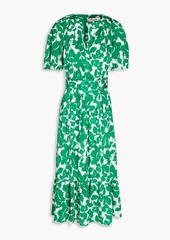 Diane von Furstenberg - Lindy printed stretch-cotton poplin midi dress - Green - US 8