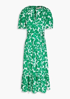 Diane von Furstenberg - Lindy printed stretch-cotton poplin midi dress - Green - US 8