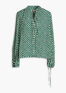 Diane von Furstenberg - Ginny printed crepe blouse - Green - L