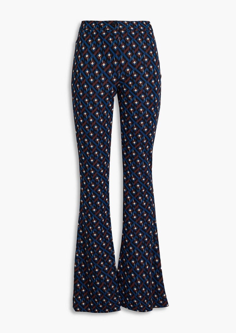 Diane von Furstenberg - Greg jacquard-knit flared pants - Blue - US 4