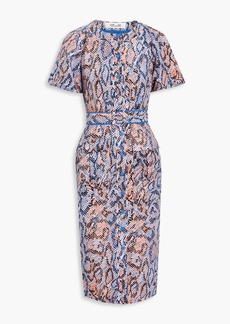 Diane von Furstenberg - Grenada belted printed stretch-crepe dress - Blue - US 2