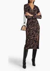 Diane von Furstenberg - Grendel draped printed jersey midi dress - Brown - L
