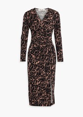 Diane von Furstenberg - Grendel draped printed jersey midi dress - Brown - L