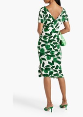 Diane von Furstenberg - Havana wrap-effect printed jersey midi dress - Green - XXS