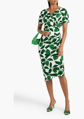 Diane von Furstenberg - Havana wrap-effect printed jersey midi dress - Green - XXS