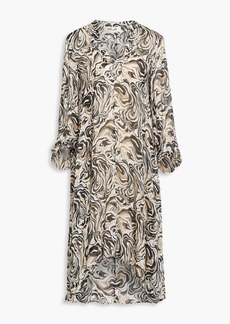 Diane von Furstenberg - Ileana asymmetric printed chiffon dress - Neutral - XS
