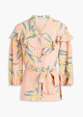 Diane von Furstenberg - Jana belted printed silk crepe de chine blouse - Pink - US 0