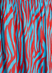 Diane von Furstenberg - Jaxson ruffled printed crepe de chine midi dress - Blue - XXS
