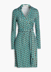 Diane von Furstenberg - Jeanne printed silk-jersey wrap dress - Blue - L
