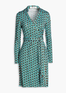 Diane von Furstenberg - Jeanne printed silk-jersey wrap dress - Blue - XL