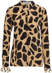 Diane von Furstenberg - Joanna leopard-print crepe de chine shirt - Neutral - US 4