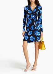 Diane von Furstenberg - Julian floral-print silk-jersey mini wrap dress - Blue - XXS
