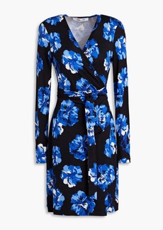 Diane von Furstenberg - Julian floral-print silk-jersey mini wrap dress - Blue - XXS