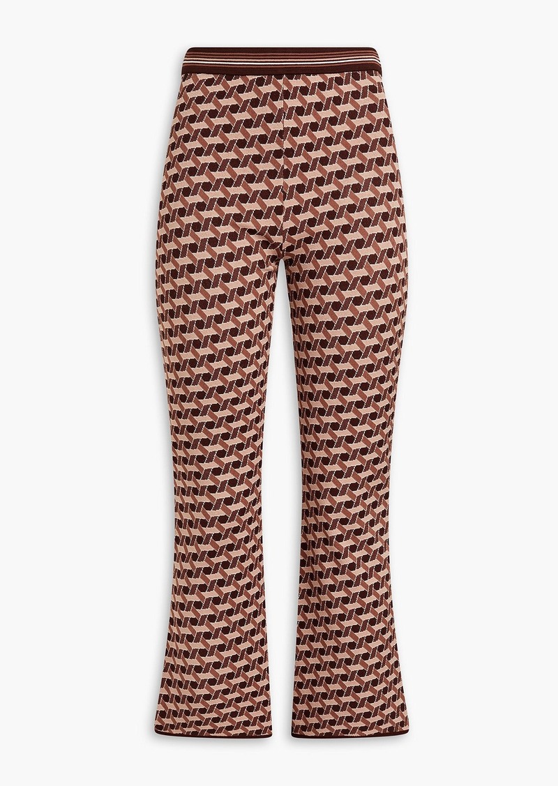 Diane von Furstenberg - Juno cropped jacquard-knit flared pants - Brown - S