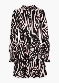 Diane von Furstenberg - Kali tiered zebra-print jacquard mini dress - Pink - US 0