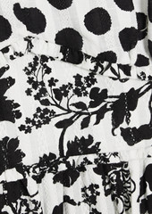 Diane von Furstenberg - Kourtney ruffle-trimmed printed cotton-jacquard mini dress - Black - US 8