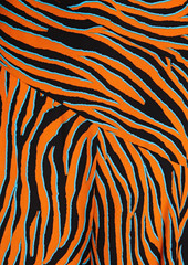 Diane von Furstenberg - Lilo zebra-print crepe de chine skirt - Orange - US 00