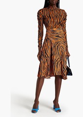 Diane von Furstenberg - Lilo zebra-print crepe de chine skirt - Orange - US 00