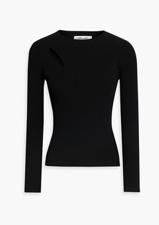 Diane von Furstenberg - Lisbon cutout ribbed-knit sweater - Black - XS