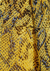 Diane von Furstenberg - Lorelei gathered printed chiffon shirt - Yellow - M