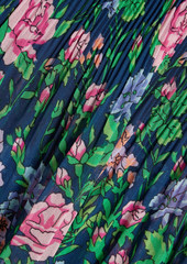 Diane von Furstenberg - Loupette ruffled floral-print plissé-georgette dress - Blue - US 0