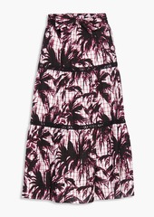 Diane von Furstenberg - Lucia crochet-trimmed tiered cotton midi skirt - Black - US 0