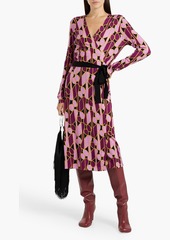 Diane von Furstenberg - Luella belted printed wool midi wrap dress - Pink - XXS