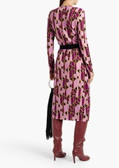 Diane von Furstenberg - Luella belted printed wool midi wrap dress - Pink - XXS