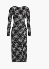 Diane von Furstenberg - Lugosi floral-print jersey midi dress - Black - XL
