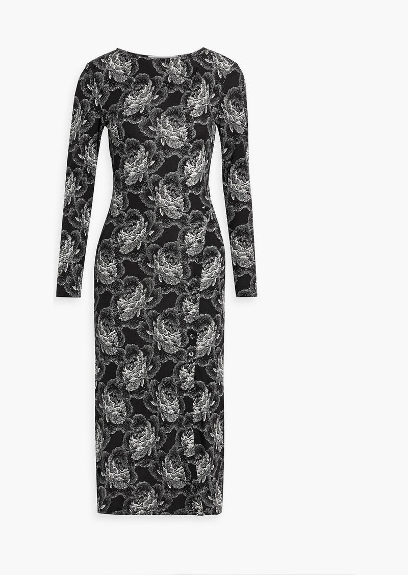 Diane von Furstenberg - Lugosi floral-print jersey midi dress - Black - L