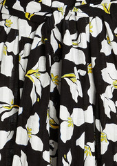 Diane von Furstenberg - Luna floral-print cotton-jacquard midi shirt dress - Black - L