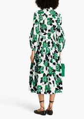 Diane von Furstenberg - Lux floral-print stretch-cotton poplin midi shirt dress - Green - XS