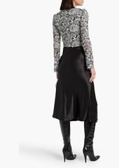 Diane von Furstenberg - Lyric floral-print stretch-mesh bodysuit - Black - XXS