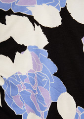 Diane von Furstenberg - Magena ruched floral-print Lyocell and wool-blend jersey dress - Blue - L