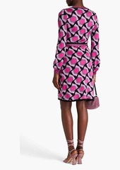Diane von Furstenberg - Alexio metallic jacquard-knit wrap dress - Purple - M