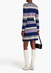 Diane von Furstenberg - Metlia belted jacquard-knit mini wrap dress - Blue - XXS