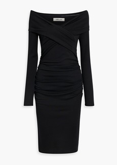 Diane von Furstenberg - Minx off-the-shoulder wool-blend jersey dress - Black - XS